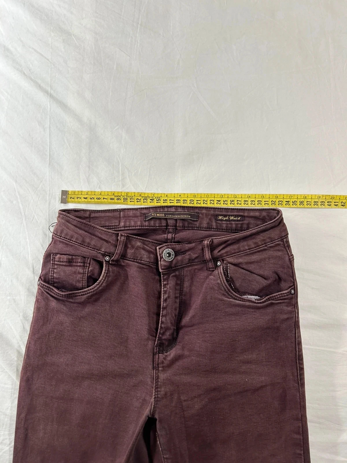 Rode wijnrode vintage hoge taille jeans van Vs. Miss – photo 5